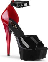 Pleaser Hoge hakken -39 Shoes- DELIGHT-617 Zwart/Rood