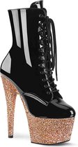 Pleaser Plateau Laarzen, Paaldans schoenen -36 Shoes- ADORE-1020LG Paaldans schoenen Zwart/Roze