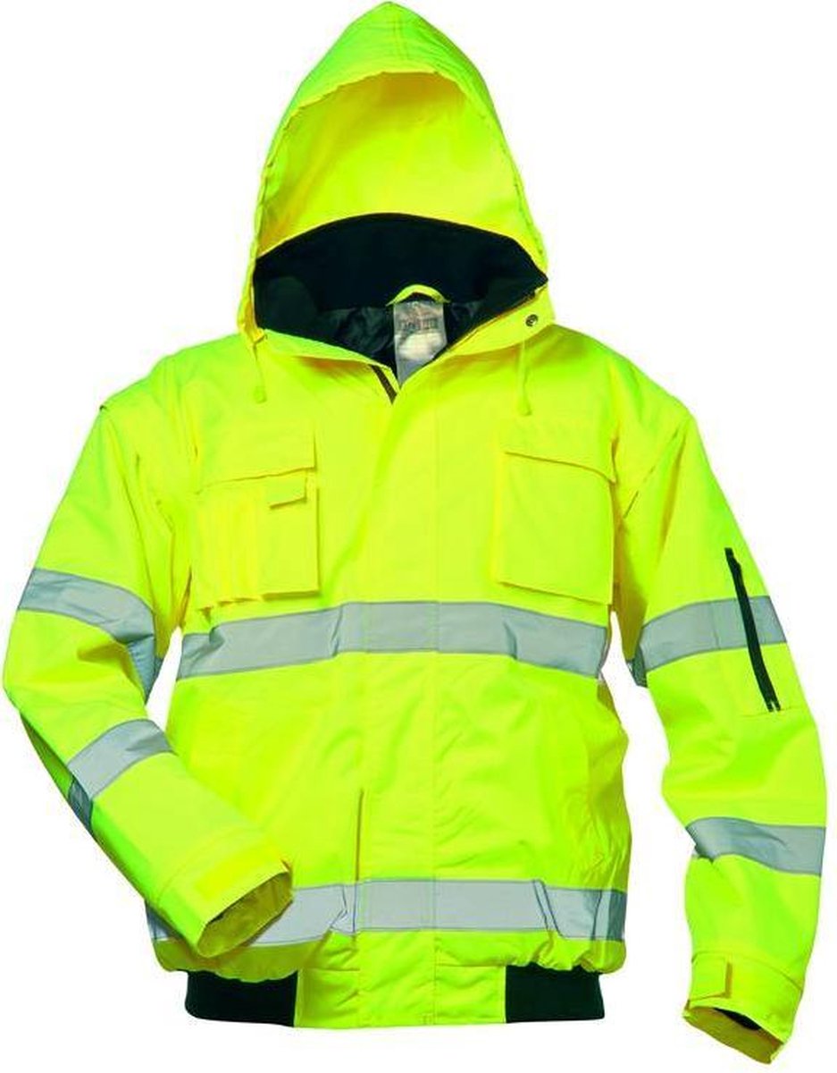 Veiligheidsjas neon geel wind- en waterdicht maat XXL