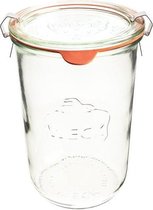 Weck STORT glas met deksel (850ml) 3/4L 1 stuk met glasdeksel zonder ring en inmaakklemmen