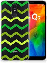 LG Q7 TPU bumper Zigzag Groen