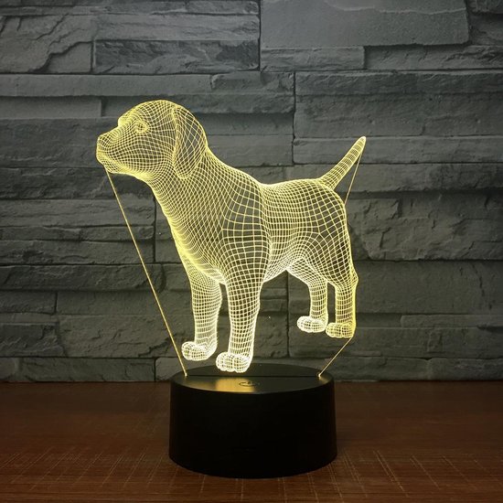 3D Led Lamp Mooie nieuwe hond 3D LED-nachtlampje 7 kleuren knipperend  aanraakscherm... | bol.com