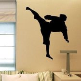 3D Sticker Decoratie Kung fu taekwondo Wall Stickers Sports, taekwondo Wall Decors Wall Decal Home Decoration aa-wss - Black / 105cm x 130cm