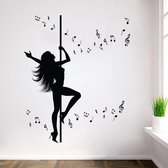 3D Sticker Decoratie 9294 Creative Dance Girl Muziek Muursticker Verwijderbare Waterdichte Stickers voor Slaapkamer Woonkamer Achtergrond Woondecoratie