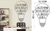 3D Sticker Decoratie Hard werken Inspirerende citaten Vinyl Decal Wall Art Sticker Geef nooit op Motiverende woorden Poster Office Home Wall Decor Stickers - Transparent / Large