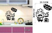 3D Sticker Decoratie Keuken Muurstickers Chef De Cuisine Verwijderbare muurstickers Vinyl Wall Art Cuisine Home Decor Vinyl Decal voor hotel en gezin - 9134 / Small