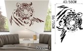 3D Sticker Decoratie Mode Dier Tijger Patroon Karakter Woonkamer Vinyl Carving Muurtattoo Sticker Interieur Adesivo De Parede Slaapkamer - Tiger1 / Large