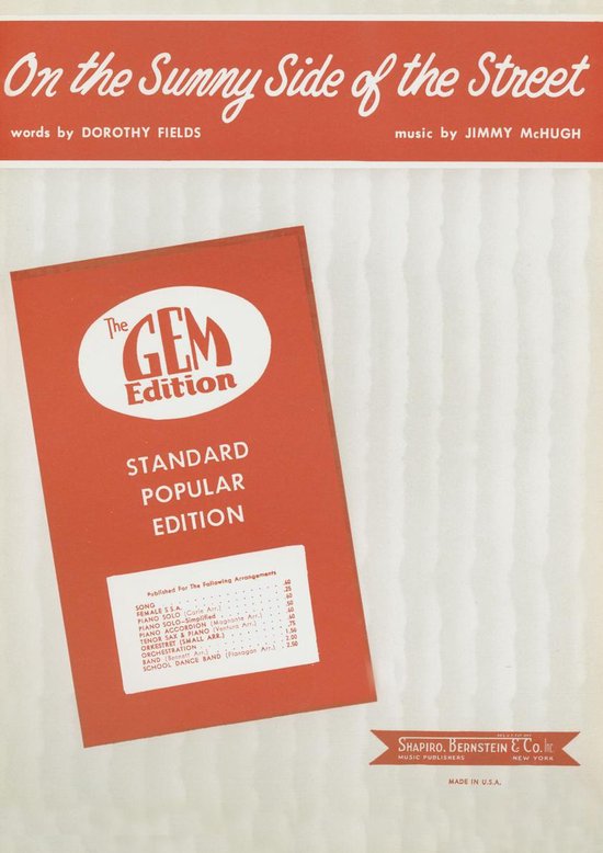 Bol Com On The Sunny Side Of The Street Ebook Jimmy Mchugh Boeken