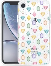 Geschikt voor Apple iPhone Xr Hoesje Diamonds - Designed by Cazy