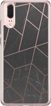 Huawei P20 siliconen hoesje - Marble grid