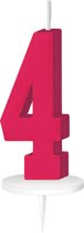 Haza Original Verjaardagskaars Met Houder '4' Paars