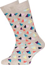 Happy Socks Pyramid Sokken - Beige/Multi - Maat 36-40