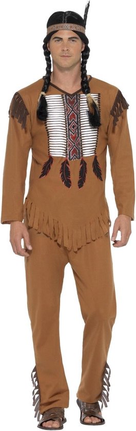 SMIFFY'S - Bruin indiaan kostuum voor mannen - S