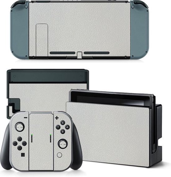 Silver sticker - Geschikt voor Nintendo Switch Skin - 1 console en 2 controller stickers