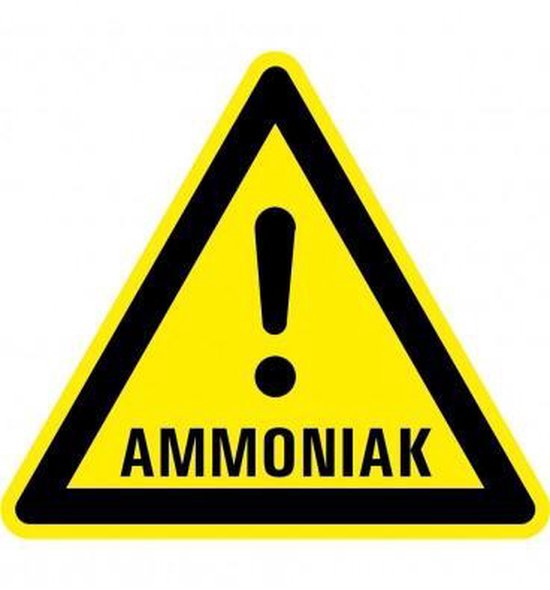 Waarschuwingsbord ammoniak - kunststof 200 mm