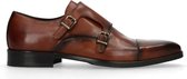 Manfield - Heren - Cognac gespschoenen van leer - Maat 41