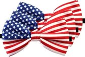 3x Amerika/USA verkleed vlinderstrikjes 12 cm voor dames/heren -  Landen thema verkleedaccessoires/feestartikelen - Vlinderstrikken/vlinderdassen met elastieken sluiting