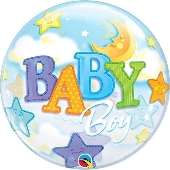 Qualatex Ballon BULLE simple 22 pouces Ø56 cm BÉBÉ GARÇON