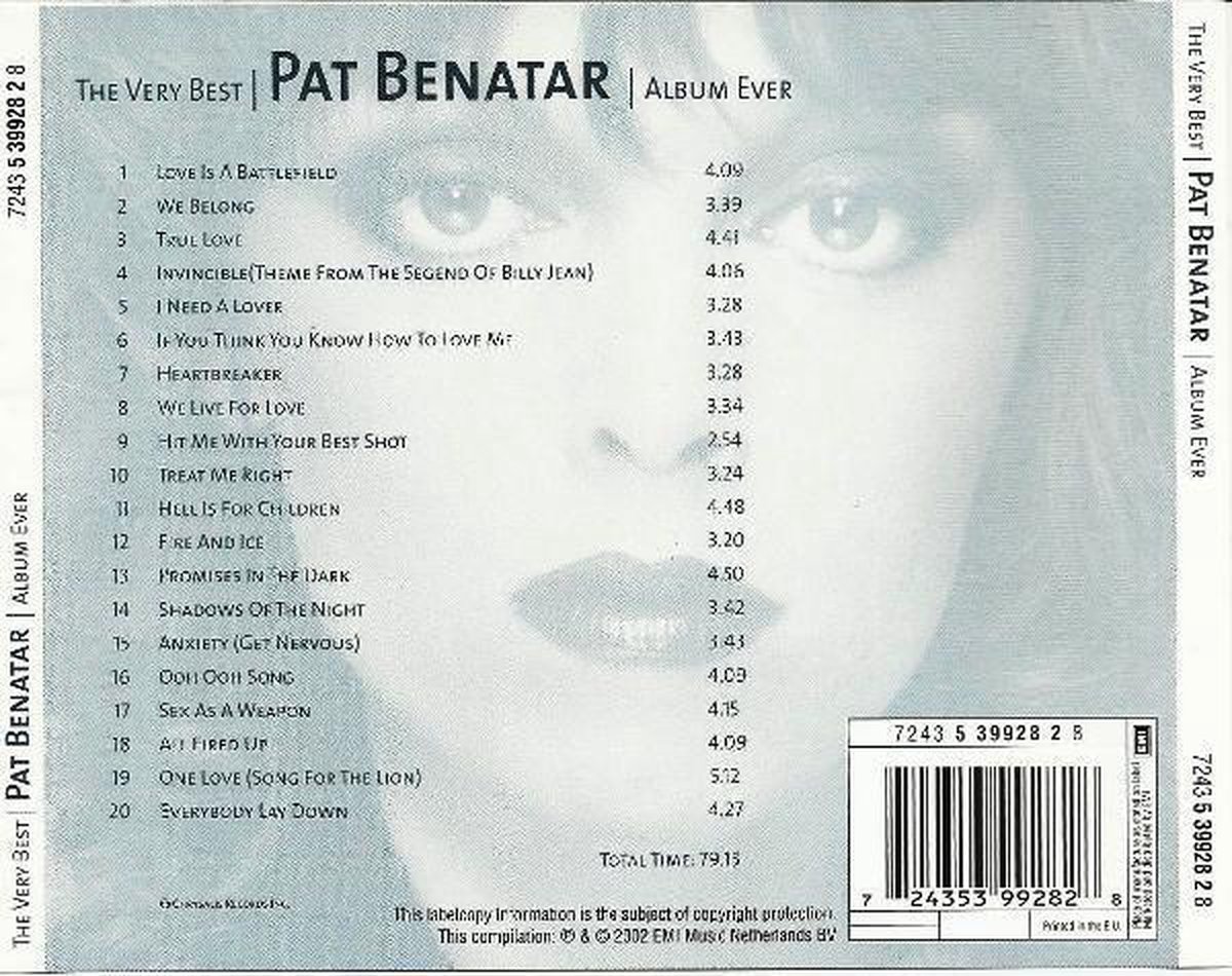 Very Best Album Ever, Pat Benatar CD (album) Muziek bol