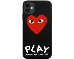Geladen Stationair Kikker iPhone 11 Case Cover - Bescherm hoes - Comme des Garçons - Zwart - Hartje -  Geschikt... | bol.com
