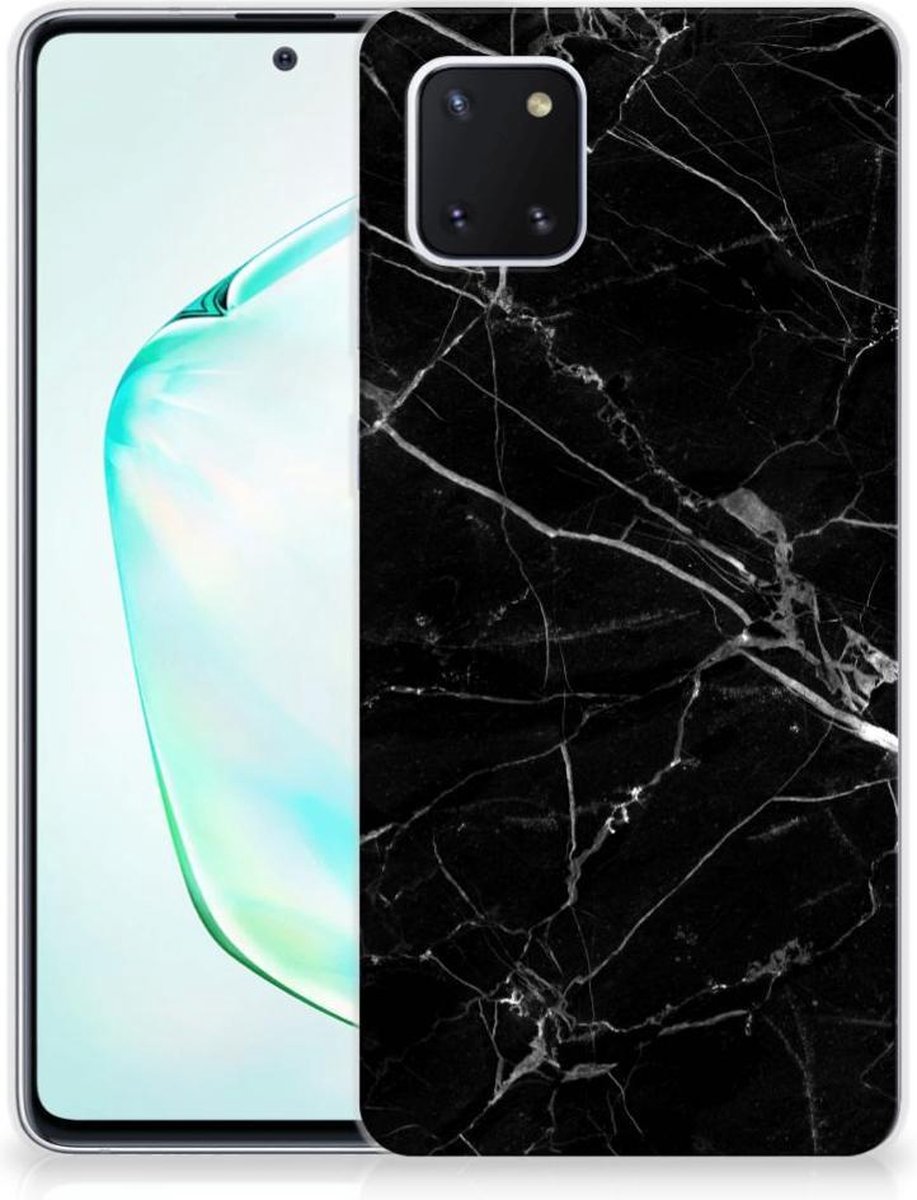 Samsung Galaxy Note 10 Lite TPU Siliconen Hoesje Marmer Zwart - Origineel Cadeau Vader