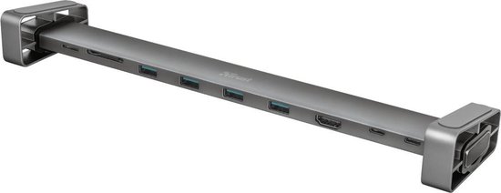 Trust Dalyx - Aluminium USB-Hub 10-in-1 - Voor Macbook &  Chromebook met USB-C