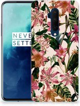 Back Case OnePlus 7T Pro TPU Siliconen Hoesje Flowers