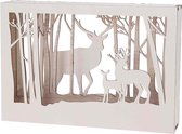 Kerstdecoratie Dijk Natural Collections Houten Winters Tafereel Met Lichtjes White 29x20x6cm