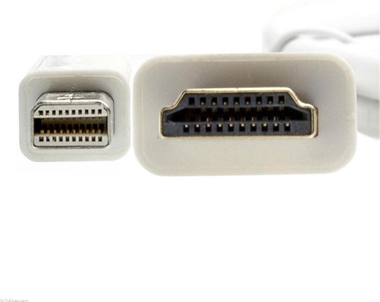 GOLD PLATED Mini Displayport (Thunderbolt) Naar HDMI Kabel / Adapter / Converter Mini Display Port To HDMI (Male) Geschikt Voor Apple / Mac / Macbook - 3 meter - Wit - AA Commerce