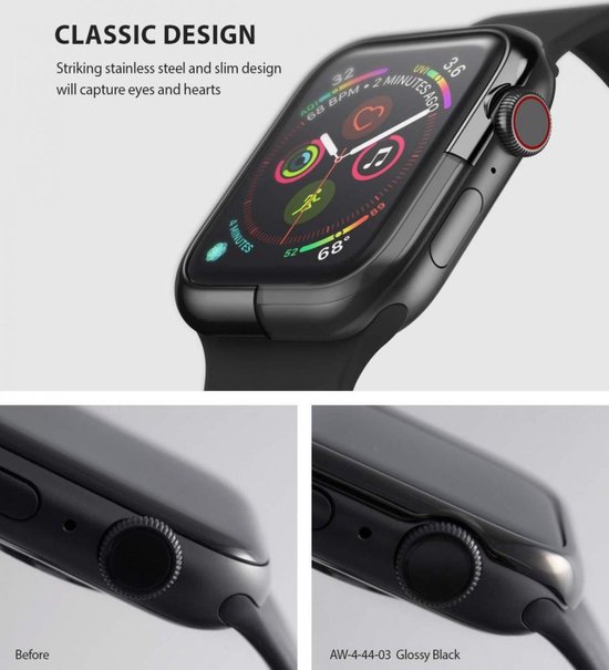 Ringke Bezel Styling Randbeschermer RVS - Apple Watch 44mm - Zwart | bol.com