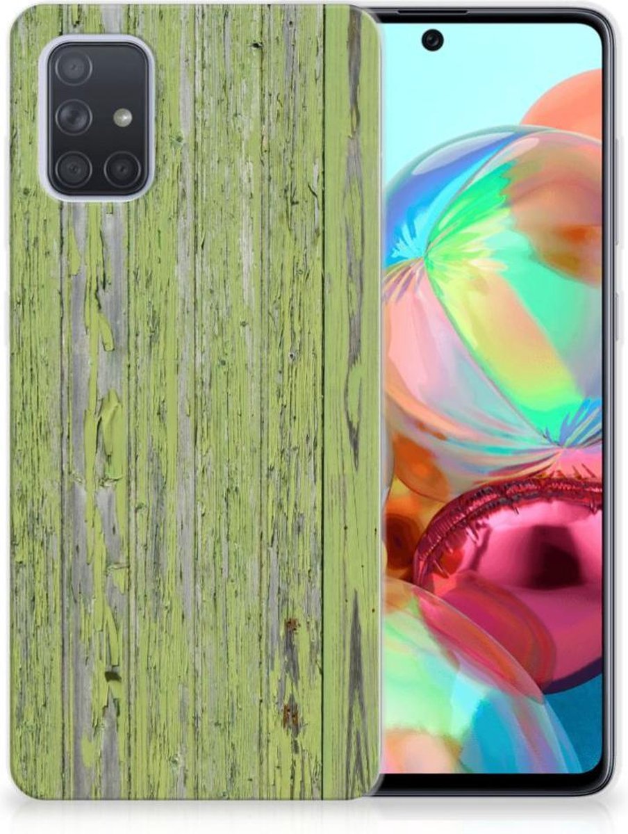 Samsung Galaxy A71 Bumper Hoesje Green Wood