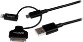 StarTech.com Lightning of 30-polige dock of Micro-USB naar USB-kabel -1 m