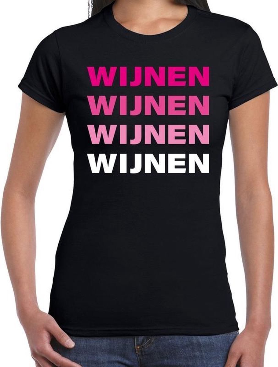 Wijn t-shirt voor dames - zwart - wijnen wijnen wijnen wijnen - feest / fun  t-shirts M | bol.com