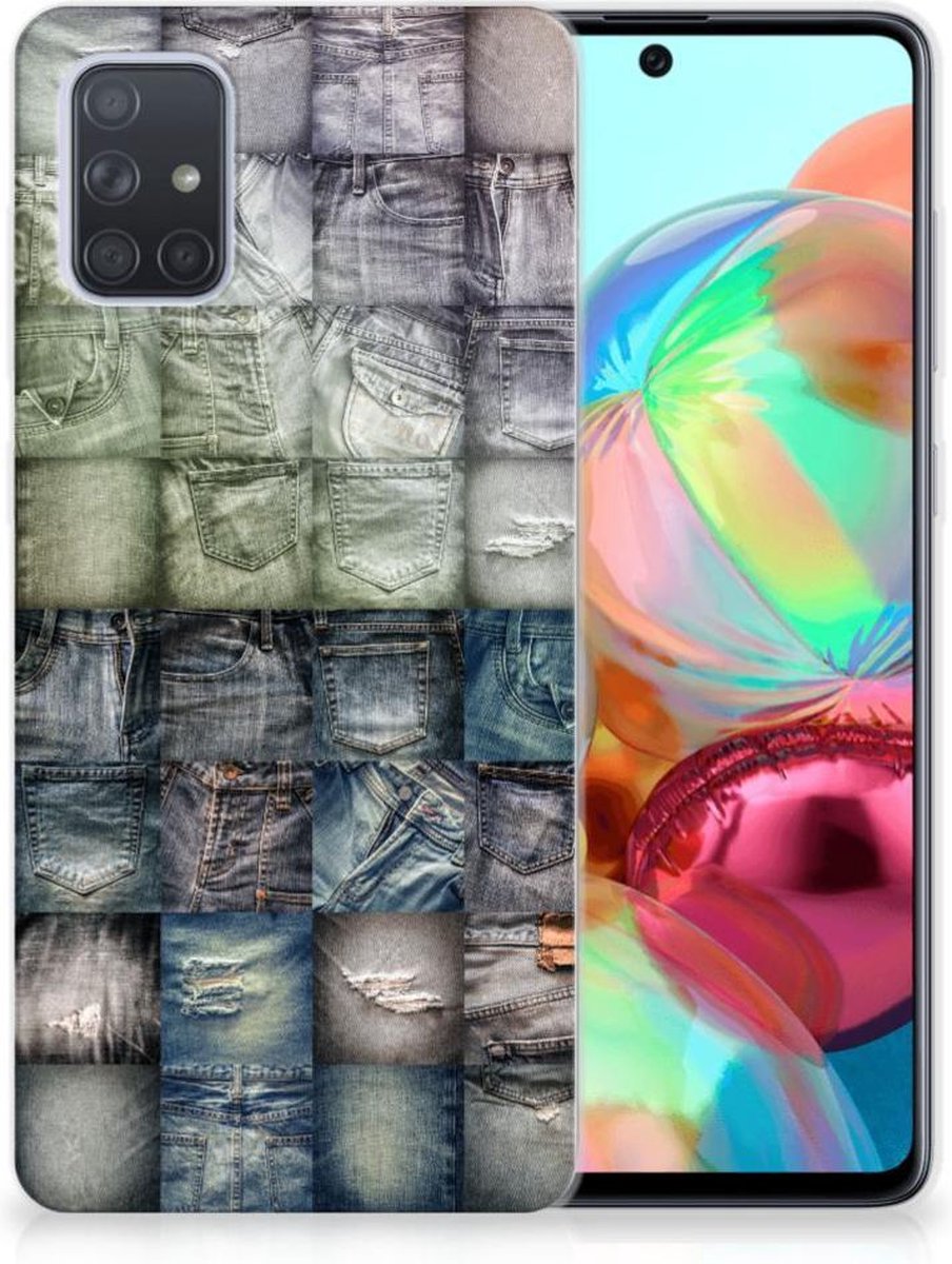 Silicone Back Cover Samsung Galaxy A71 Spijkerbroeken