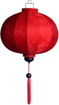 Rode zijden Chinese lampion lamp rond - G-RD-62-S