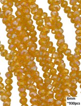 Dielay - Facet Geslepen Glaskralen - DIY Sieraden - 6 mm - Set van 930 Stuks - Shiny Oranje