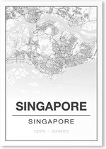 Poster/plattegrond SINGAPORE - 30x40cm