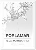 Poster/plattegrond PORLAMAR - 30x40cm