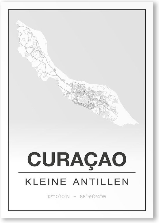 Poster/plattegrond CURACAO - 30x40cm