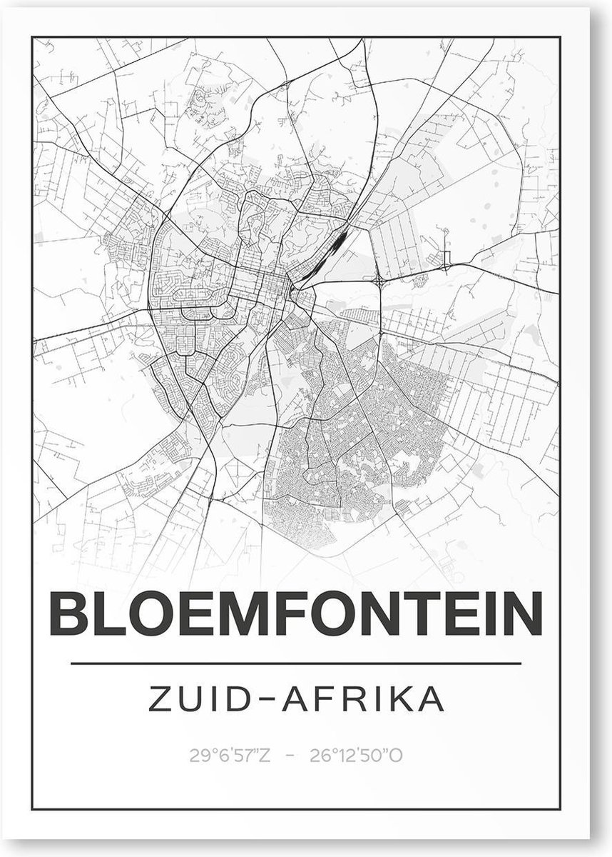 Poster/plattegrond BLOEMFONTEIN - A4