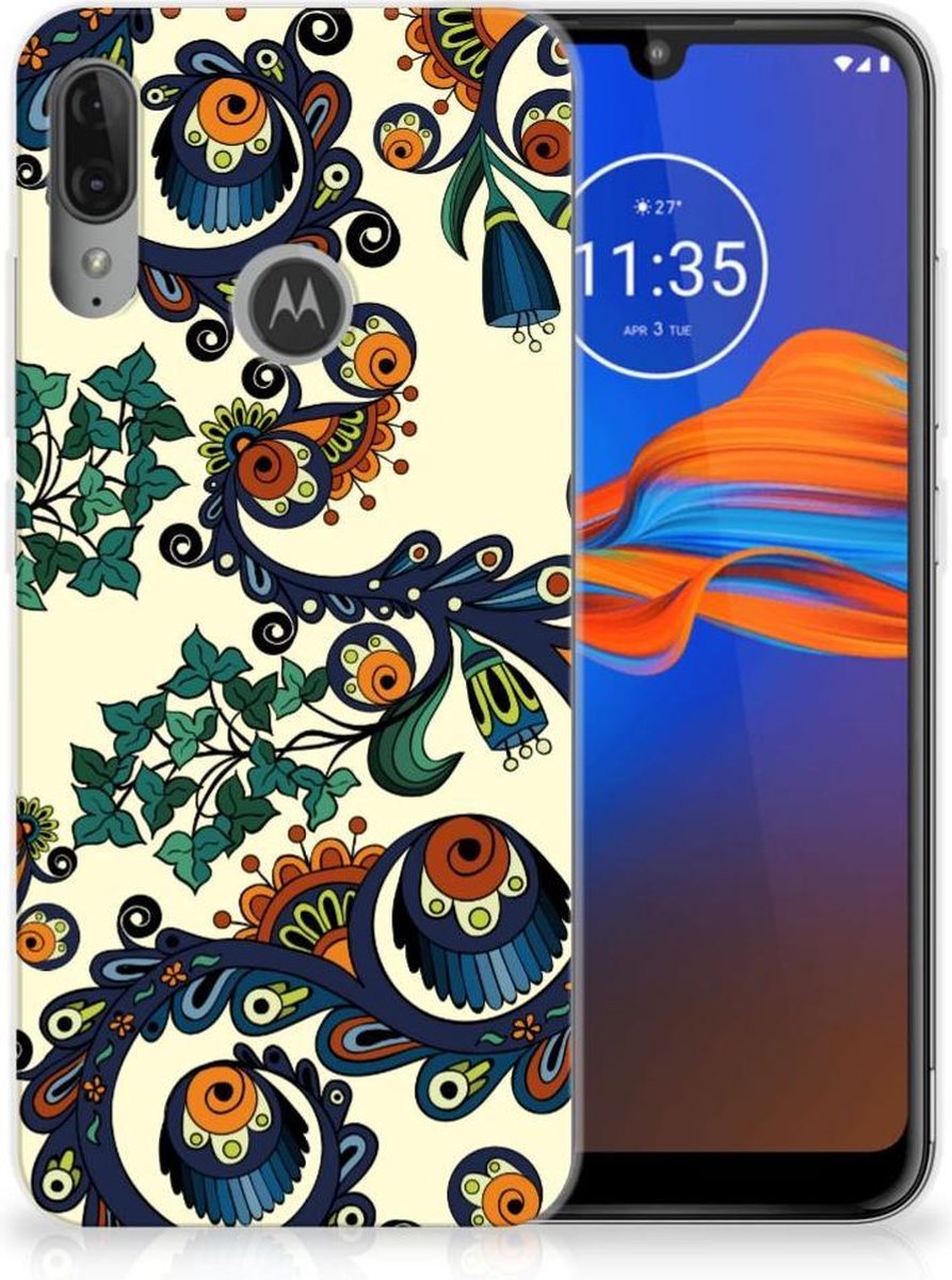 Siliconen Hoesje Motorola Moto E6 Plus Barok Flower