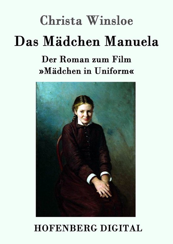 Boekomslag 'Das Mädchen Manuela' met een schilderij van een jong meisje in een donkere jurk.