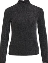 VILA VISHINNI L/S GLITTER TOP Black Dames Top - Maat XL