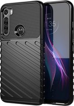 Motorola Moto One Fusion Plus Twill Thunder Texture Back Cover Zwart