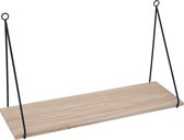 4livingz Kalmar - Houten Wandplank met metalen hangers -  15x50x1cm