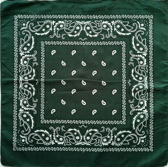 Bandana Hip Hop 100% Katoen Bandana écharpe carrée vert foncé 55 cm * 55 cm bandeau imprimé pour femmes / hommes / Garçons/ Filles 2019 Mode