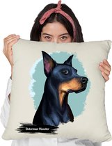 Doberman Pinscher kussen met je eigen naam