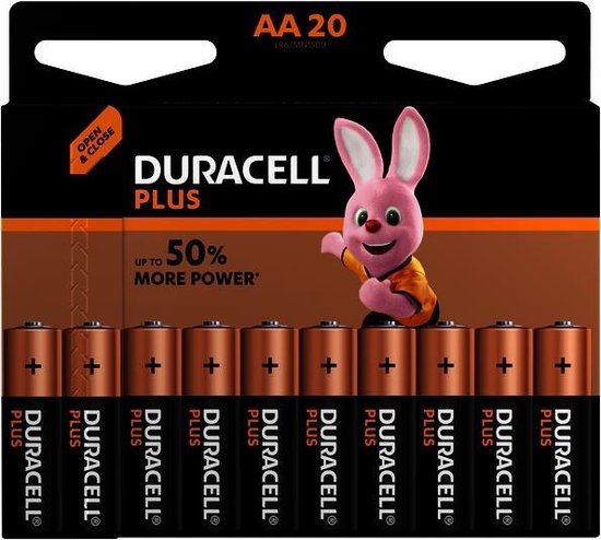 Duracell Plus alkaline AAA-batterijen, verpakking van 20 - Duracell