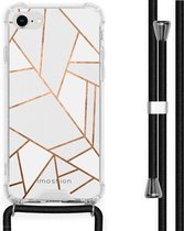 iMoshion Design hoesje met koord voor de iPhone SE (2022 / 2020) / 8 / 7 - Grafisch Koper - Wit