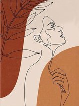 Allernieuwste Canvas Schilderij Bohemian Vrouw Boho-chic - Woonkamer  - Poster - 60 x 90 cm - Kleur